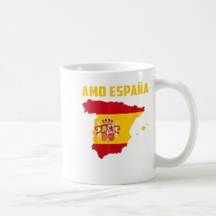 Hello Madrid I Love Spain Map Flag Proud Spanish D Coffee Mug