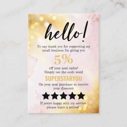 Hello Marketing Pink And Gold Social Media Card