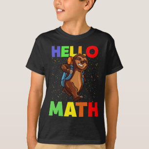 Hello Math Sloth Back To School T-Shirt