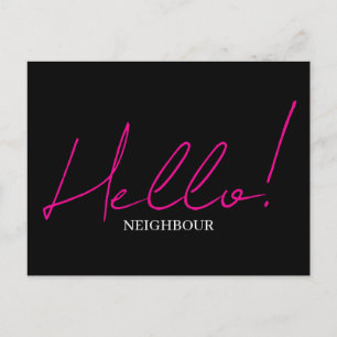 Hello meet the neighbors postcard