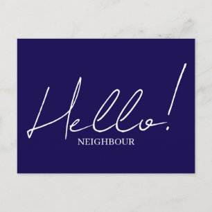 Hello meet the neighbors postcard