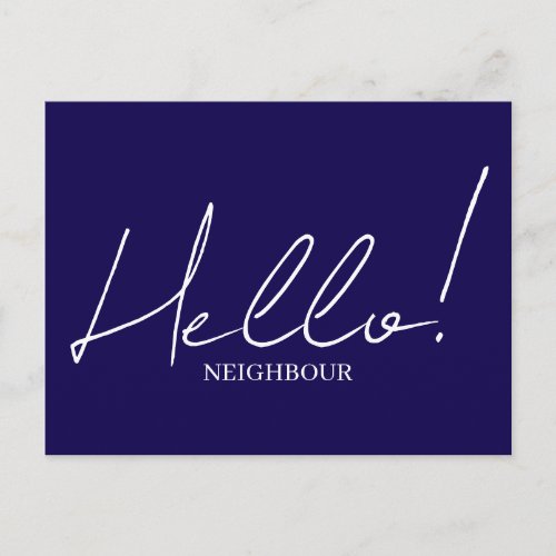 Hello meet the neighbors postcard