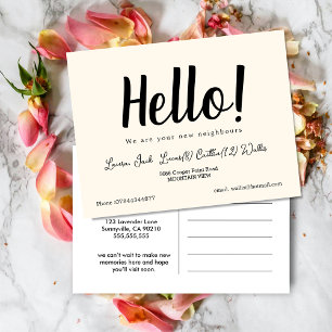 Hello, Meet the Neighbours Simple Welcome Postca Postcard