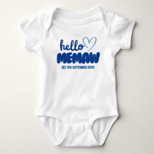 Hello Memaw Baby Reveal Announcement Bodysuit
