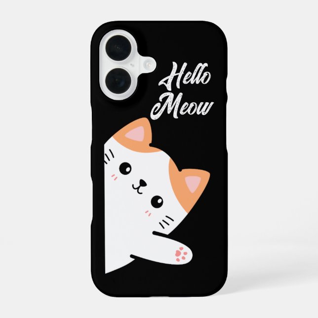 Hello Meow Cat iPhone Case (Back)