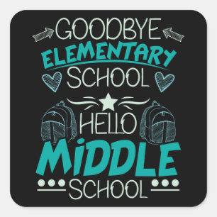 Hello Middle School Square Sticker