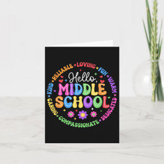 Hello Middle School Team Groovy First Day Of Schoo Card