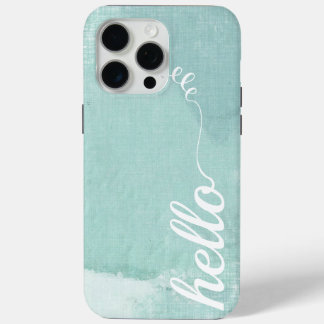 Hello Mint Linen Pattern iPhone 6 Plus 15 Pro Max Case