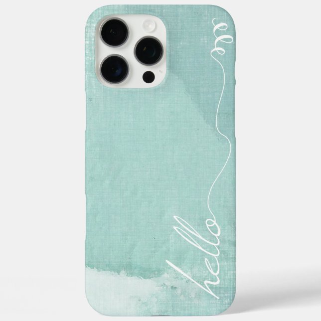 Hello Mint Linen Pattern iPhone 7 Plus Case-Mate iPhone Case (Back)