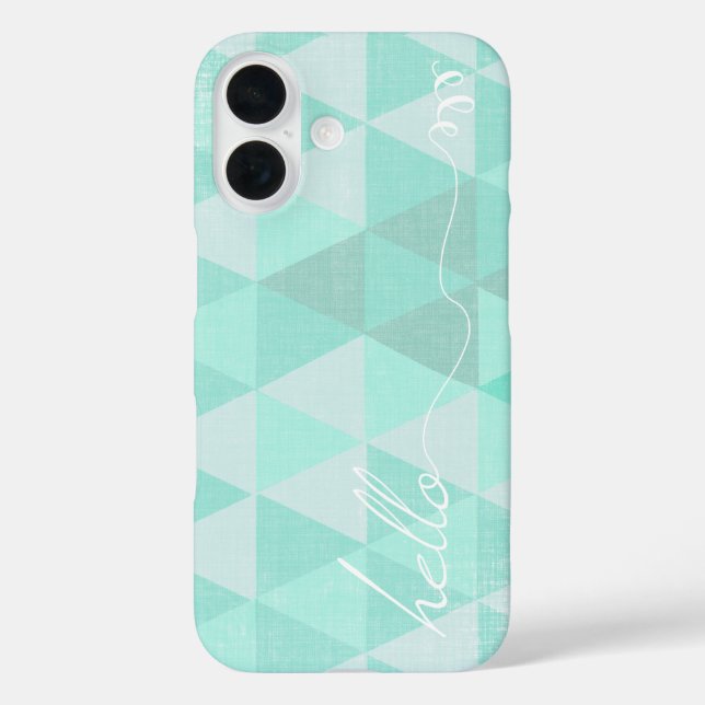 Hello Mint Linen Pattern iPhone 7 Plus Case-Mate iPhone Case (Back)