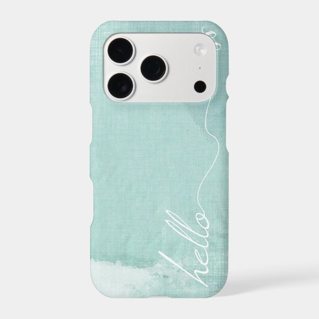 Hello Mint Linen Pattern  Iphone Case (Back)