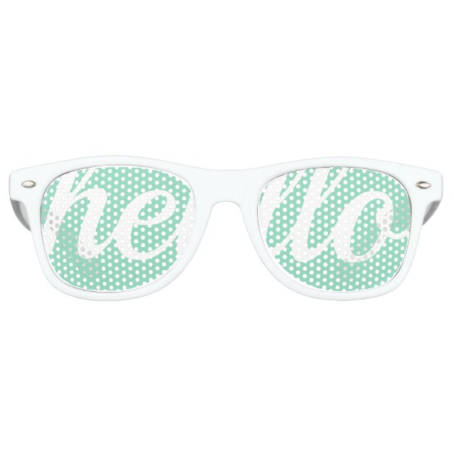Hello Mint Swag Party Glasses (Front)