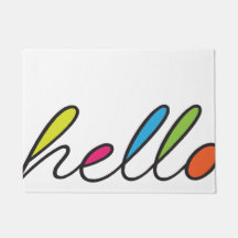 Hello Modern Colorblock Door Mat