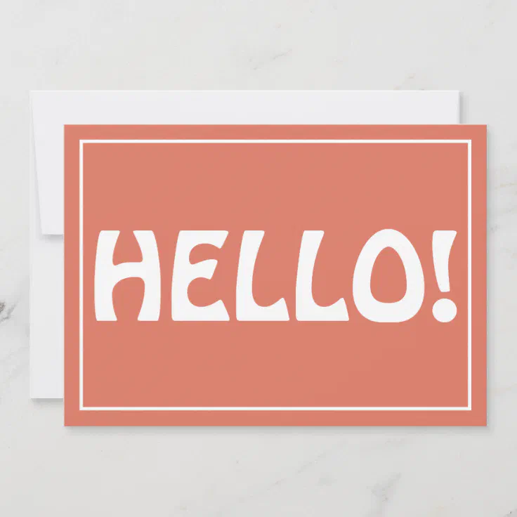 Hello Modern Custom Monogram Text Trendy Red Thank You Card | Zazzle