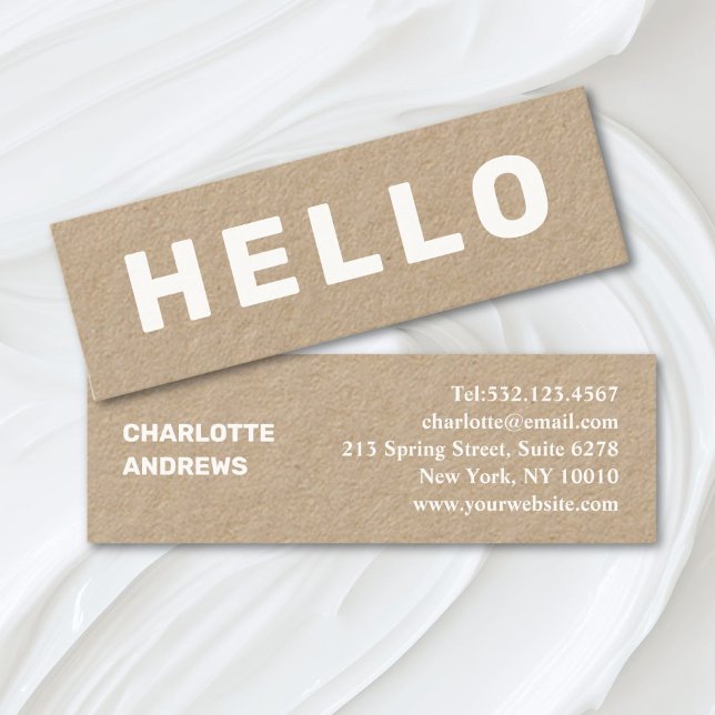 HELLO ! Modern Minimal Mini Business Card Mini Vis (Olá! Modern Minimal Mini Business Card)