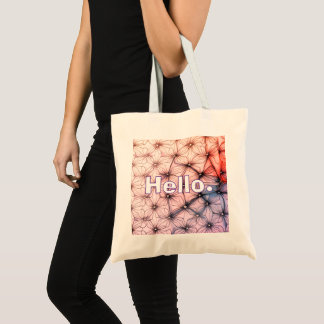 Hello. Modern Pattern Tote Bag