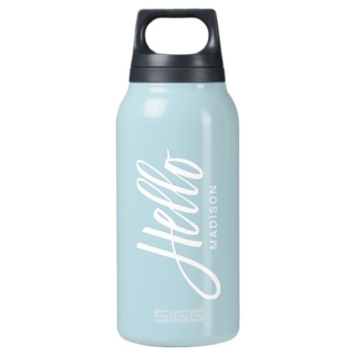 Hello Modern Script Typography with Your Name Insulated Water Bottle