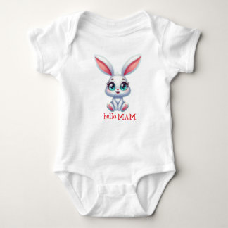 Hello Mom Baby Bodysuit – Cute Bunny Design