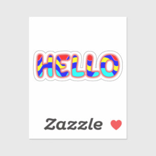 HELLO Multicolor Vibrant Text  Sticker