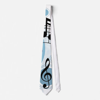 hello music notes neck tie