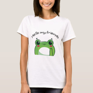 Hello My Friends Cute Frog Kawaii T-Shirt