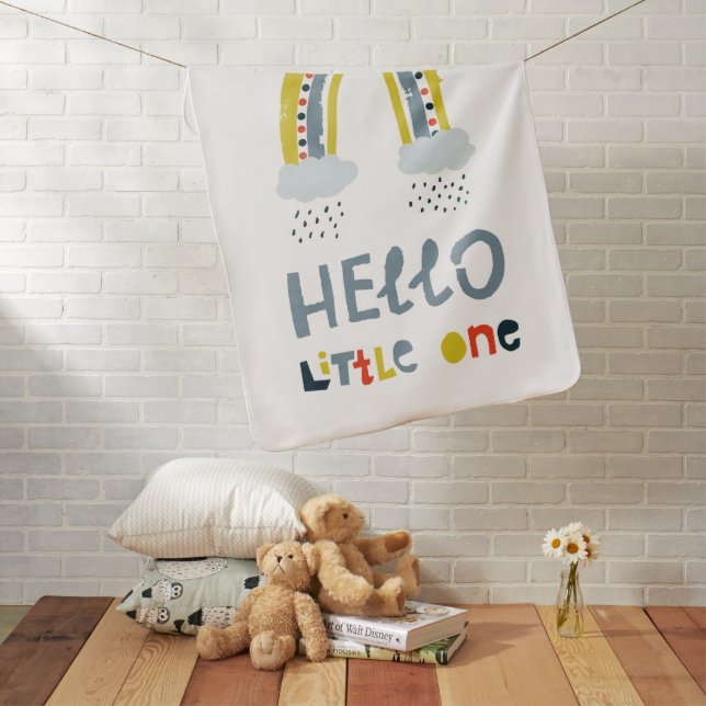 Hello My Little One Rainbow Baby Blanket (In Situ)