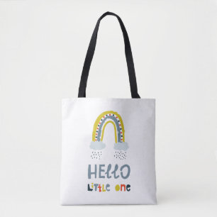 Hello My Little One Rainbow Tote Bag
