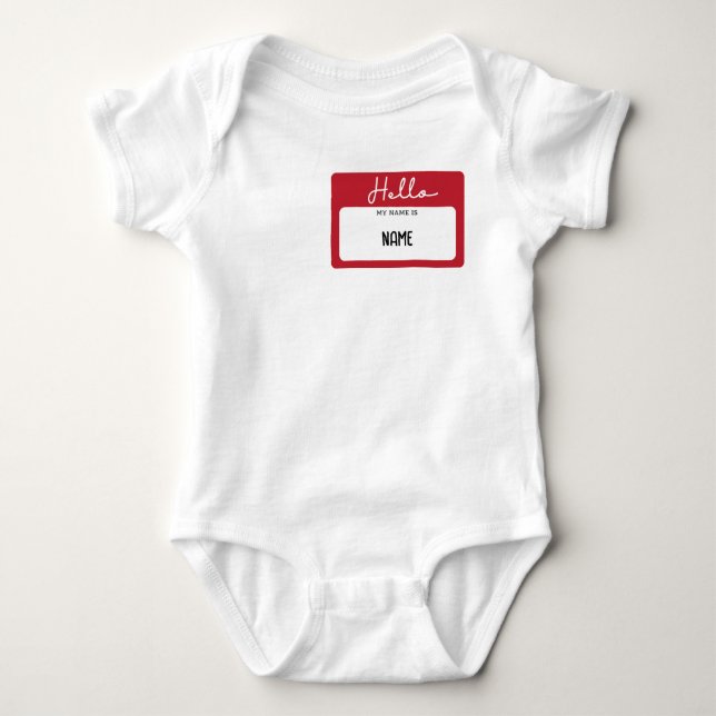 Hello My Name Baby Body Suite Baby Bodysuit (Front)