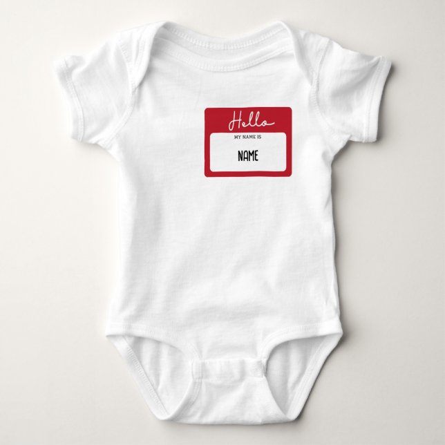 Hello My Name Baby Body Suite Bodysuit (Front)