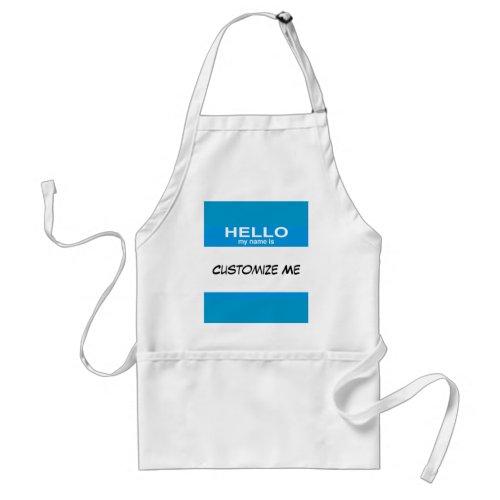 Hello My Name Is  Adult Apron