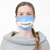 hello my name is adult cloth face mask (Worn)