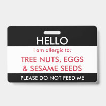 Hello My Name is Allergic To Kids Custom Allergy Badge