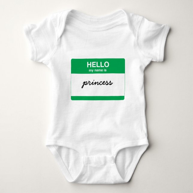 Hello, My Name is Baby Bodysuit (Front)