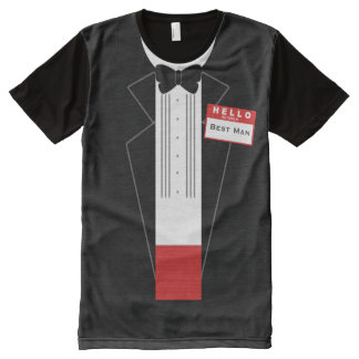 Hello my name is Best Man Tuxedo Wedding Jacket All-Over-Print Shirt