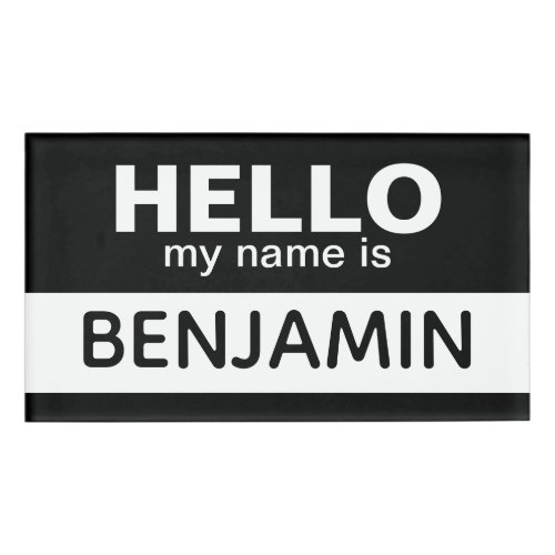 Hello my name is _ Black _ Custom Employee Name Name Tag