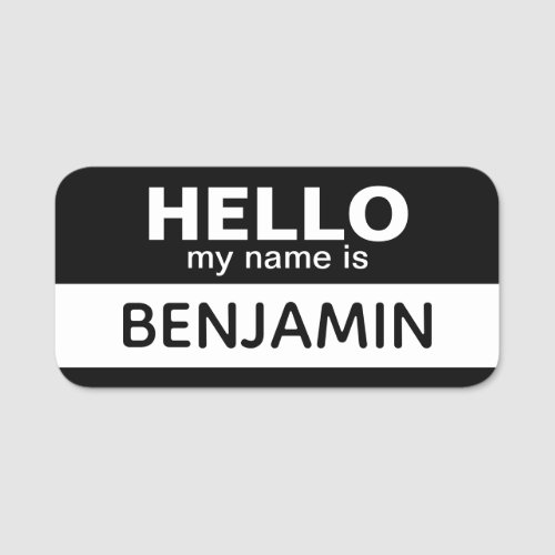 Hello my name is _ Black _ Custom Employee Name Name Tag