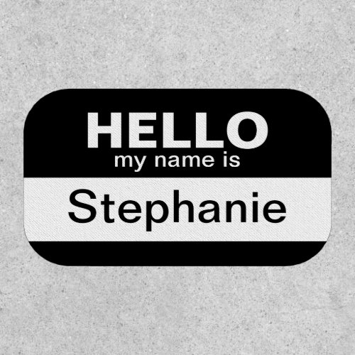 Hello my name is _ Black _ Custom Employee Name Patch