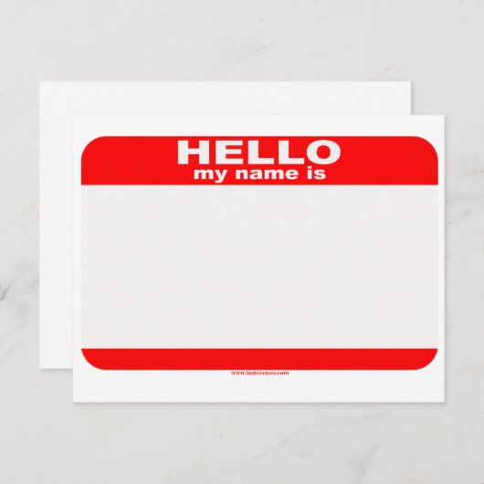 Hello my name is BLANK copy (Front/Back)