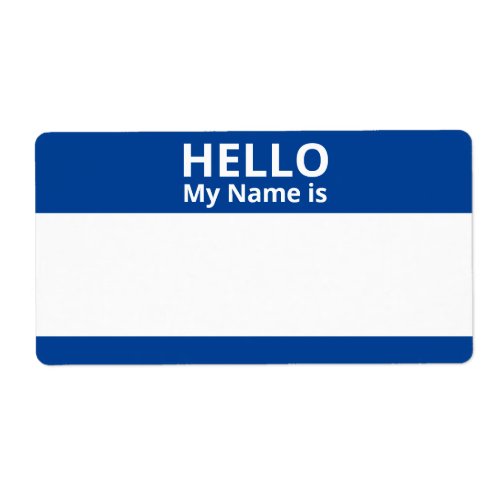 Hello My Name is Blue and White Name Tag Labels