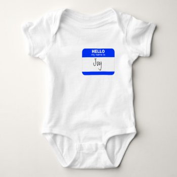 Hello  My Name Is ... (blue) Baby Bodysuit by teeloft at Zazzle