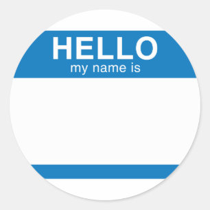 Hello My Name Is - Blue Classic Round Sticker