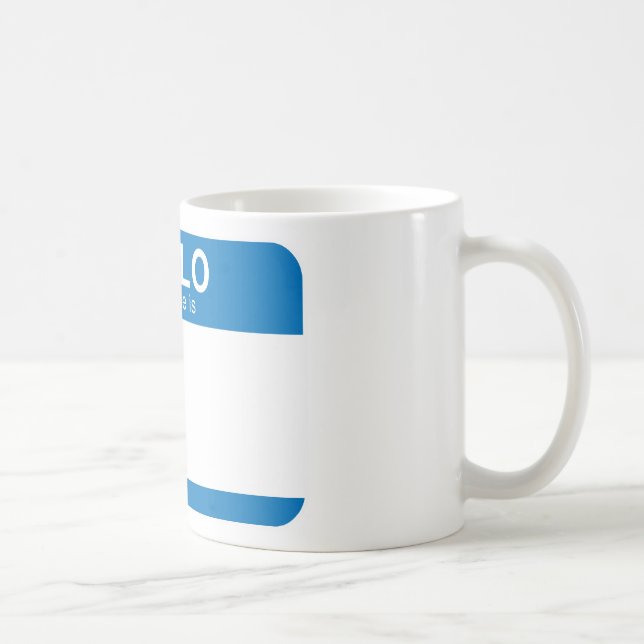 Hello My Name Is - Blue Coffee Mug (Right)