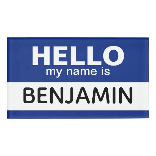 Hello my name is _ Blue _ Custom Employee Name Name Tag
