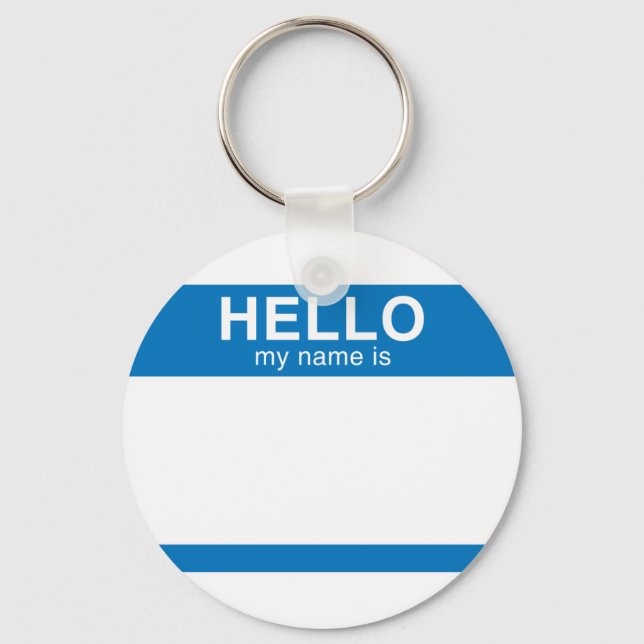 Hello My Name Is - Blue Keychain (Front)