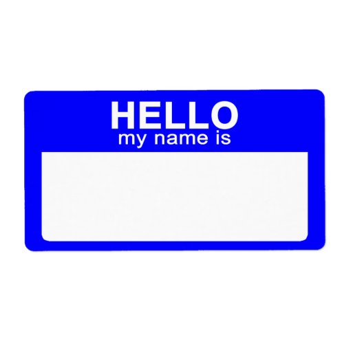 Hello My Name is Blue Name Tag Labels