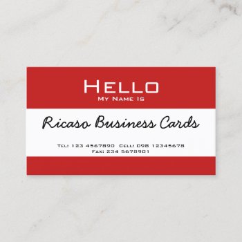 Hello My Name Is Business Card by Ricaso_Intros at Zazzle