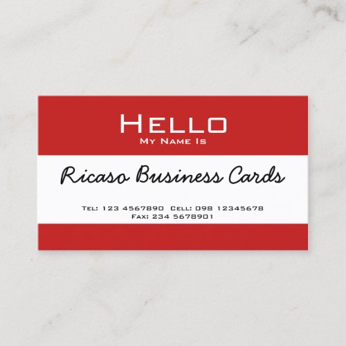 Hello My Name Is Business Card