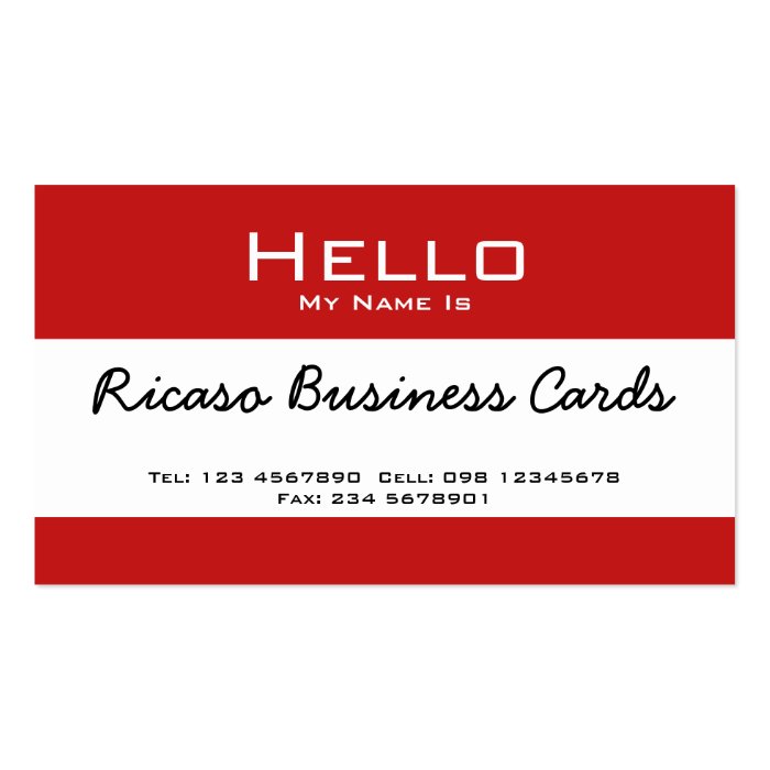 Hello My Name Is Business Card