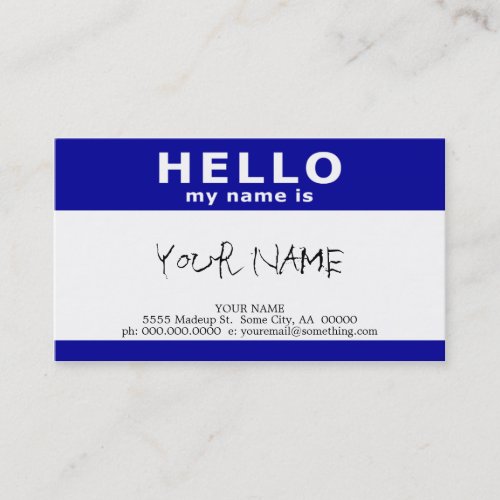 hello my name is business cards