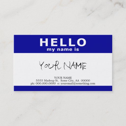 Customizable hello my name is business cards